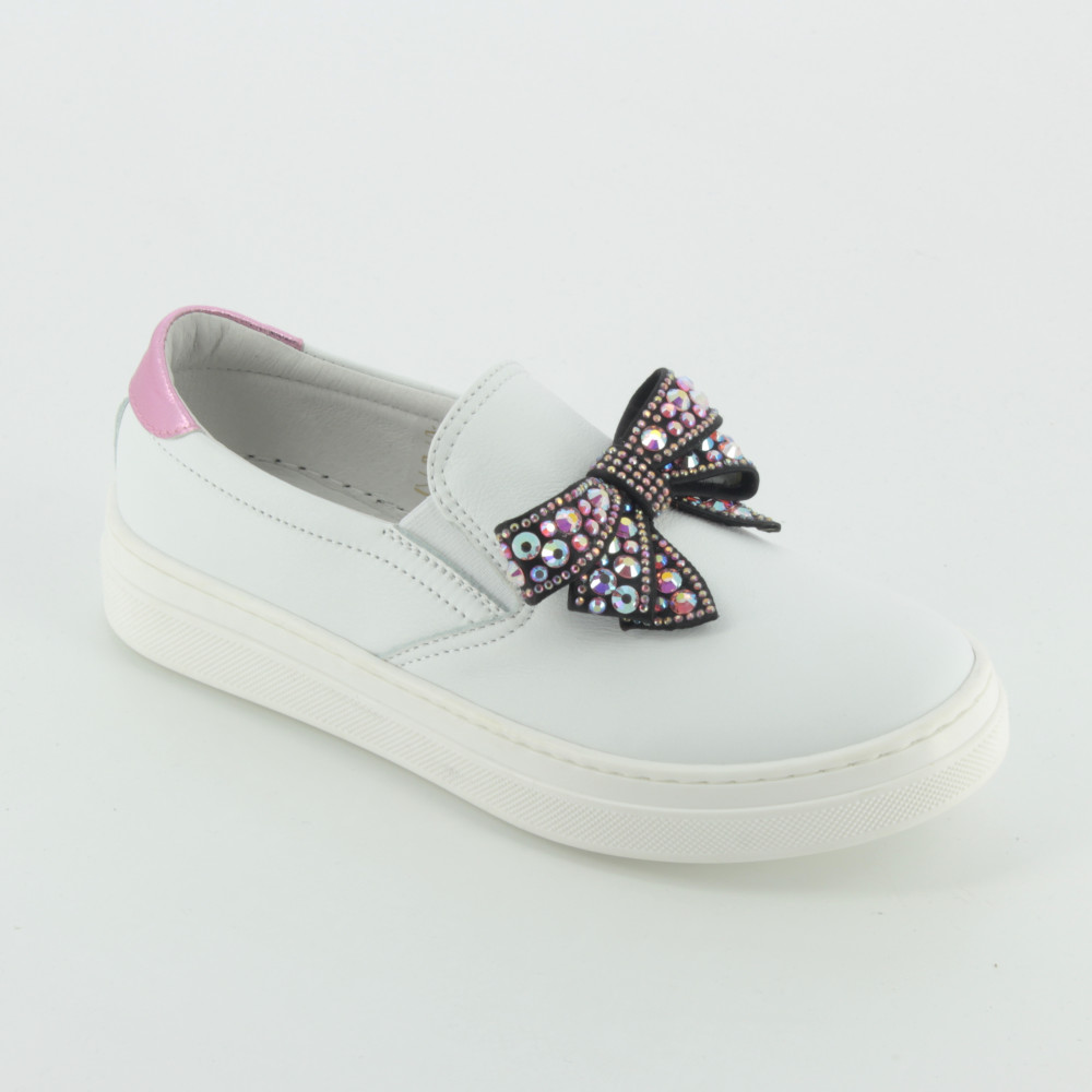 60152 slip on fiocco strass - Low shoes and flats - Andrea Montelpare -  Bambi - The shoes for your kids